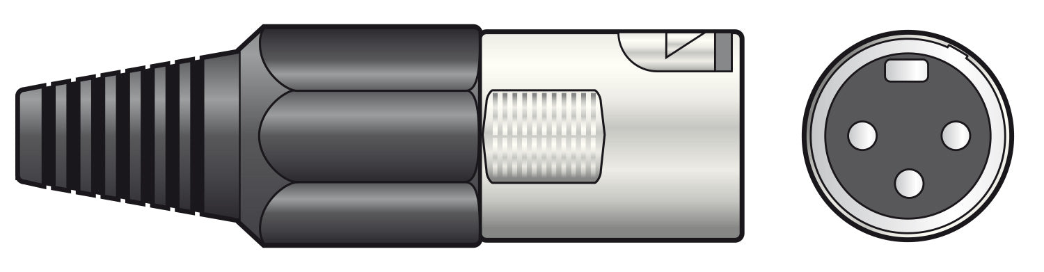 QTX XLR plug, short, 3-pin