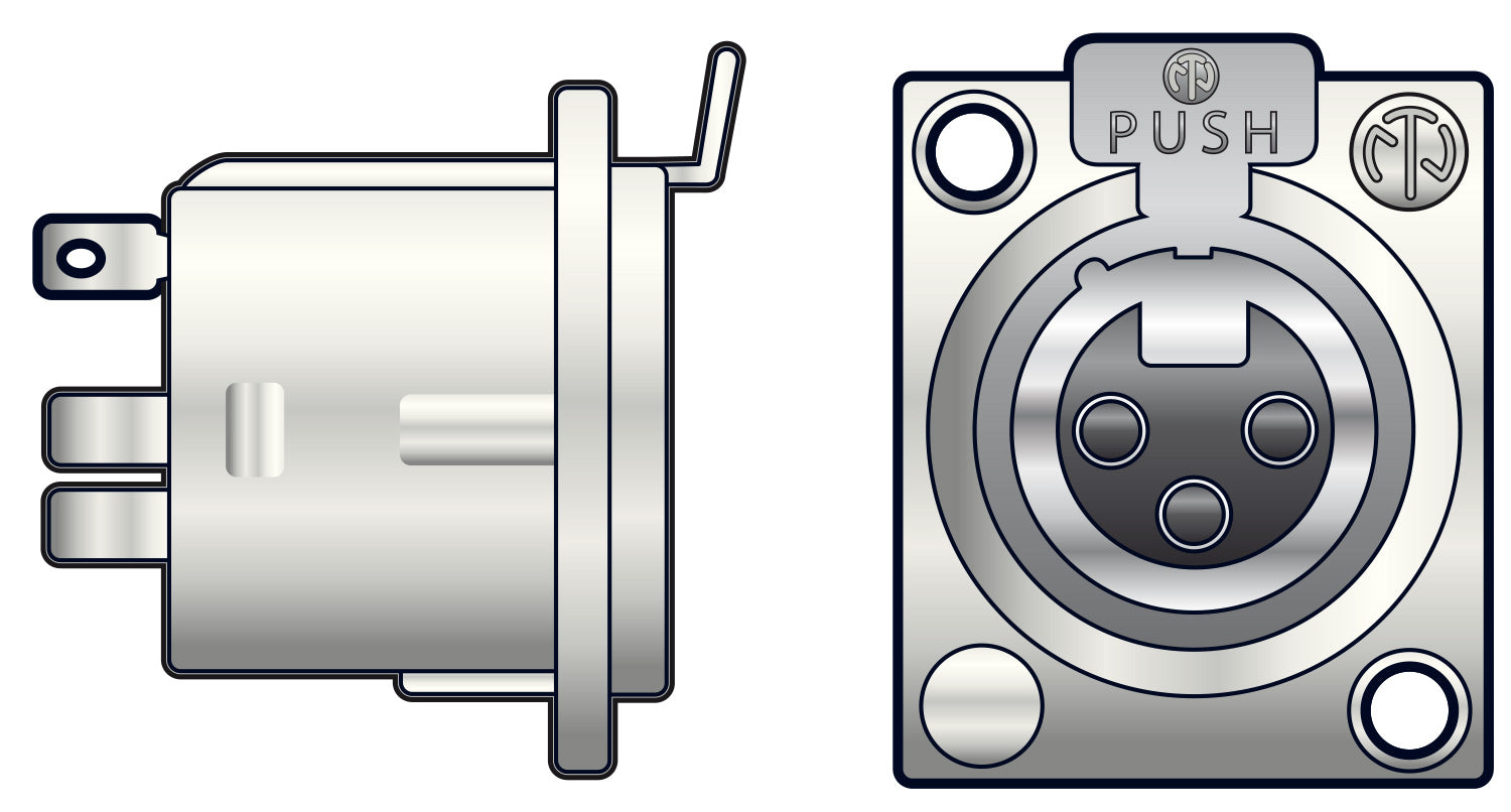 Neutrik NEUTRIK® NC3FD-LX 3-Pin XLR Chassis Female Socket