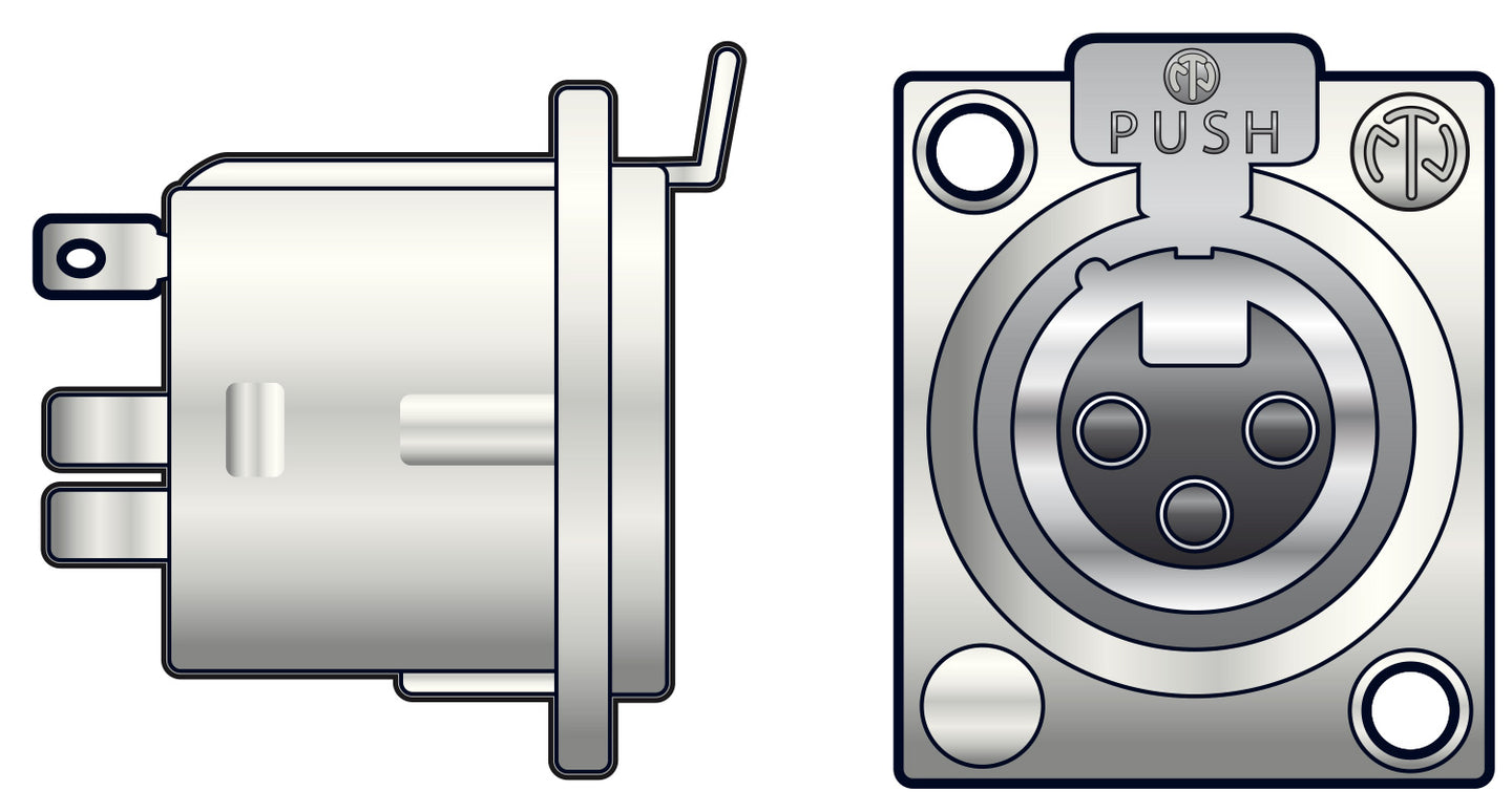 Neutrik NEUTRIK® NC3FD-LX 3-Pin XLR Chassis Female Socket