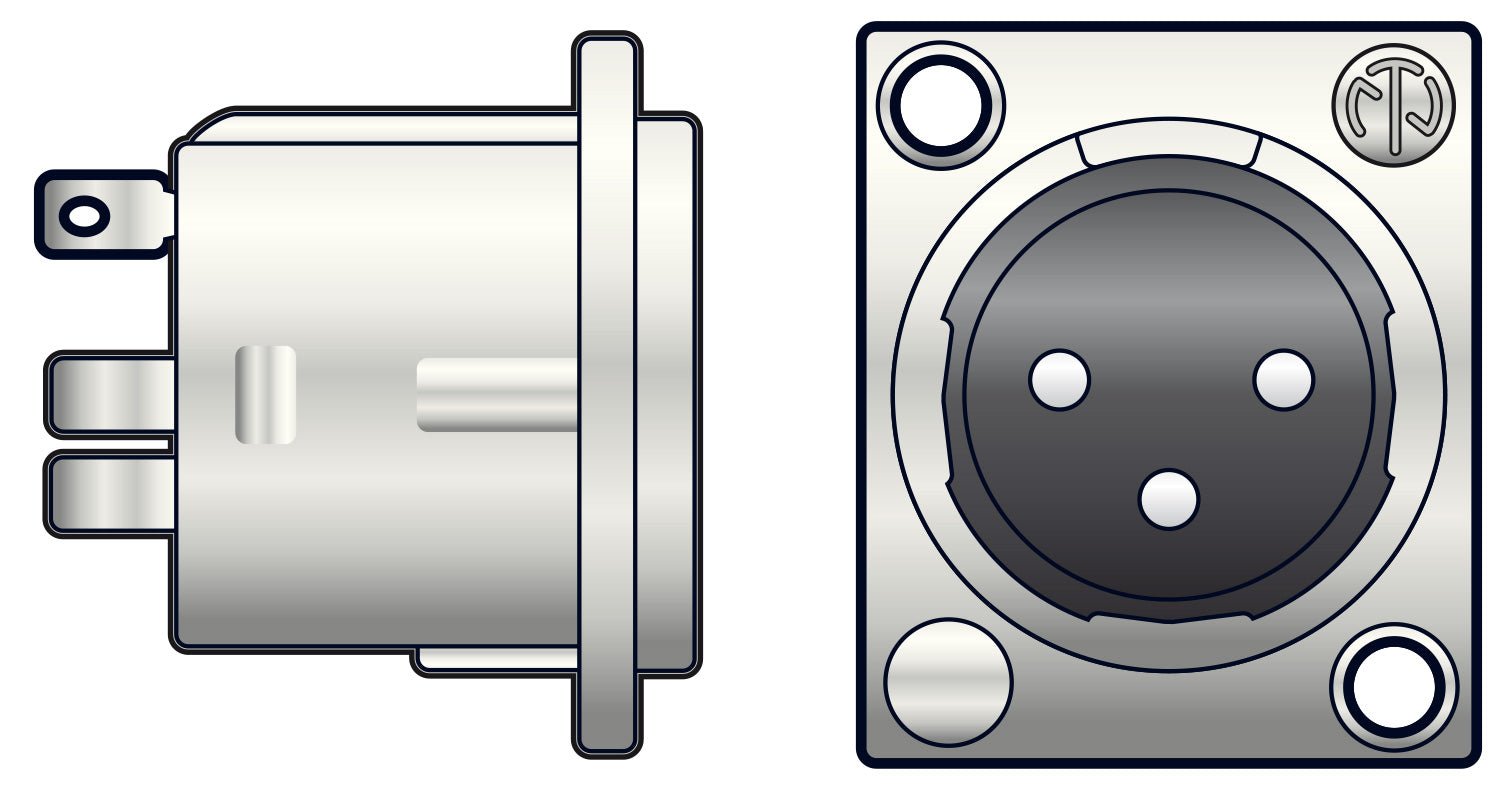 Neutrik NEUTRIK®, 3pin XLR chassis plug - solder terminals