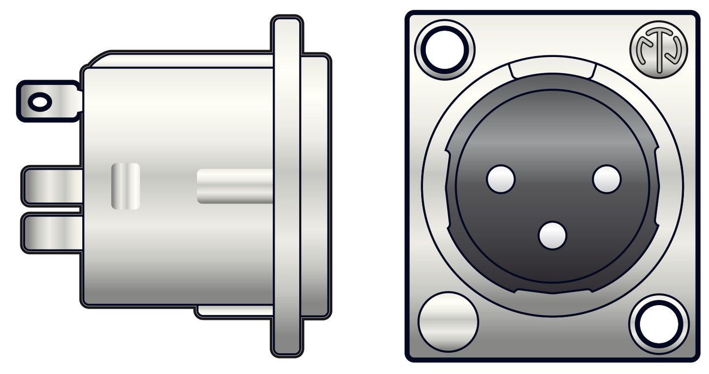 Neutrik NEUTRIK®, 3pin XLR chassis plug - solder terminals