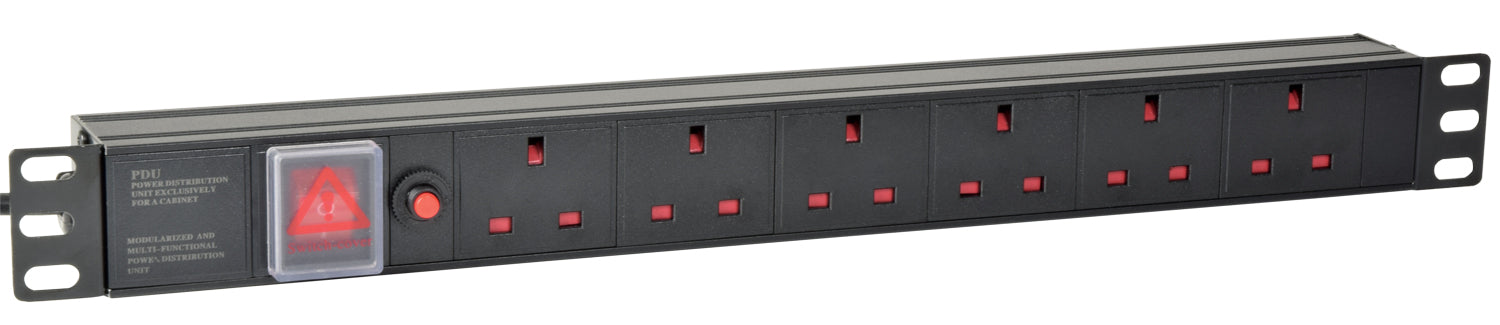 Adastra 1U Rackmount 6-Gang UK Power Distribution Unit + Breaker + 1.8m Lead - view 4