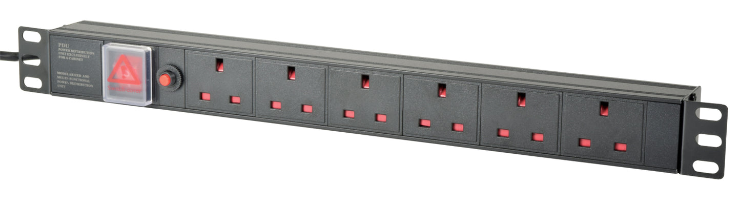 Adastra 1U Rackmount 6-Gang UK Power Distribution Unit + Breaker + 1.8m Lead - view 6