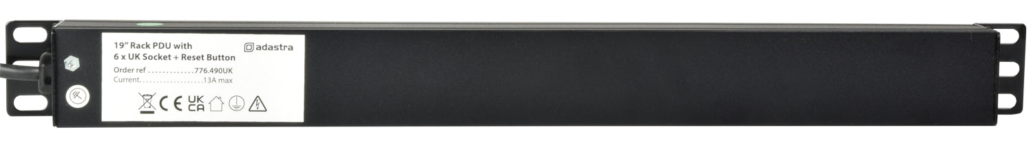 Adastra 1U Rackmount 6-Gang UK Power Distribution Unit + Breaker + 1.8m Lead - view 5