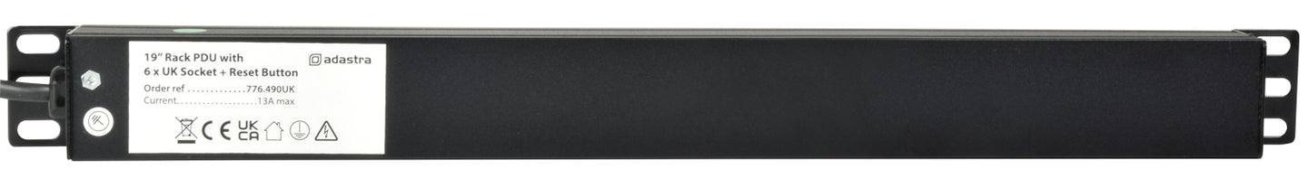 Adastra 1U Rackmount 6-Gang UK Power Distribution Unit + Breaker + 1.8m Lead - view 5