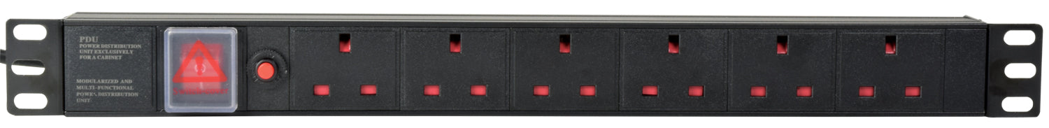 Adastra 1U Rackmount 6-Gang UK Power Distribution Unit + Breaker + 1.8m Lead