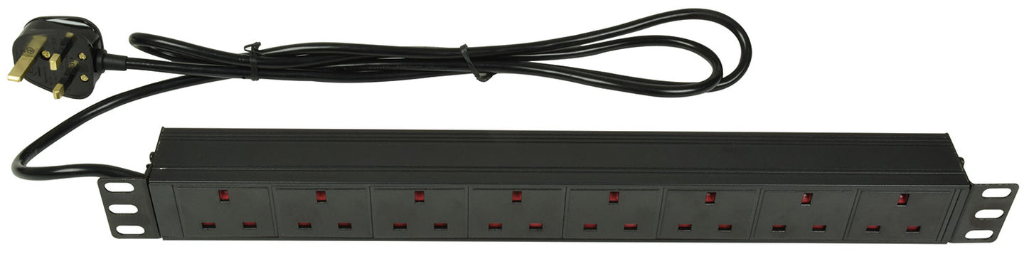 Adastra 1U Rackmount 8-Gang UK Power Distribution Unit + 1.8m Lead - view 2