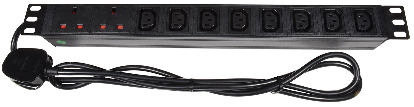Adastra 1U Rackmount 2 UK + 8 IEC Power Distribution Unit + 1.8m Lead - view 4