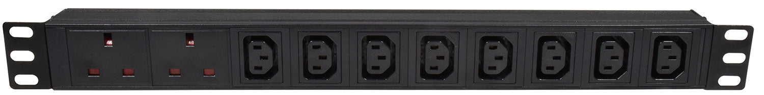 Adastra 1U Rackmount 2 UK + 8 IEC Power Distribution Unit + 1.8m Lead
