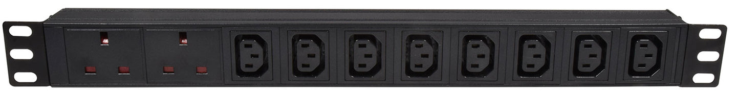 Adastra 1U Rackmount 2 UK + 8 IEC Power Distribution Unit + 1.8m Lead