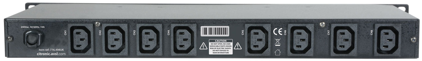 Citronic CPD-8C 19" 8-Way IEC Power Conditioner - view 3