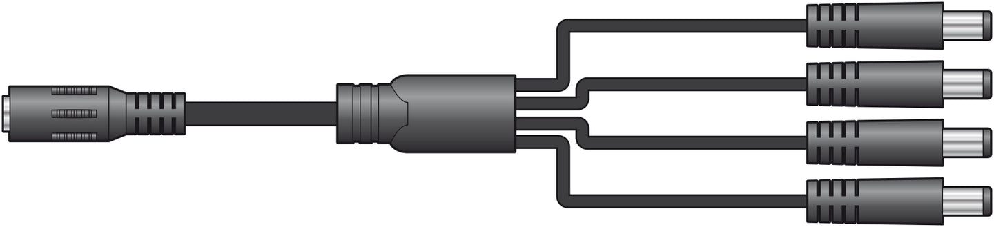 Mercury Adaptor 2.1mm DC Power Socket - 4 x 2.1mm DC Jack Plugs