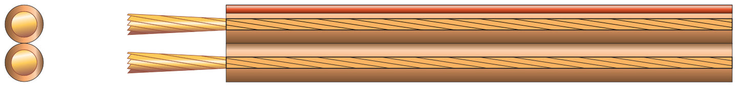 Mercury Heavy Duty Transparent Speaker Cable, 2 x (123 x 0.10mmØ)