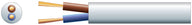 Mercury 2 core round mains PVC, 2 x 32/0.2mm, 10A, 6.4mmØ, White, 100m