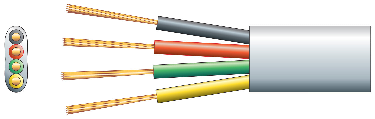 Mercury 4 core Flat Tel/Data Cable, 4 x (7 x 0.15mmØ) - view 2