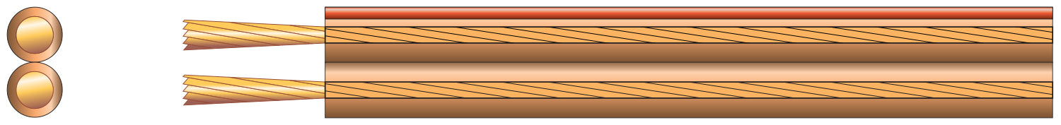 Mercury Economy Transparent Speaker Cable, 2 x (24 x 0.2mmØ)