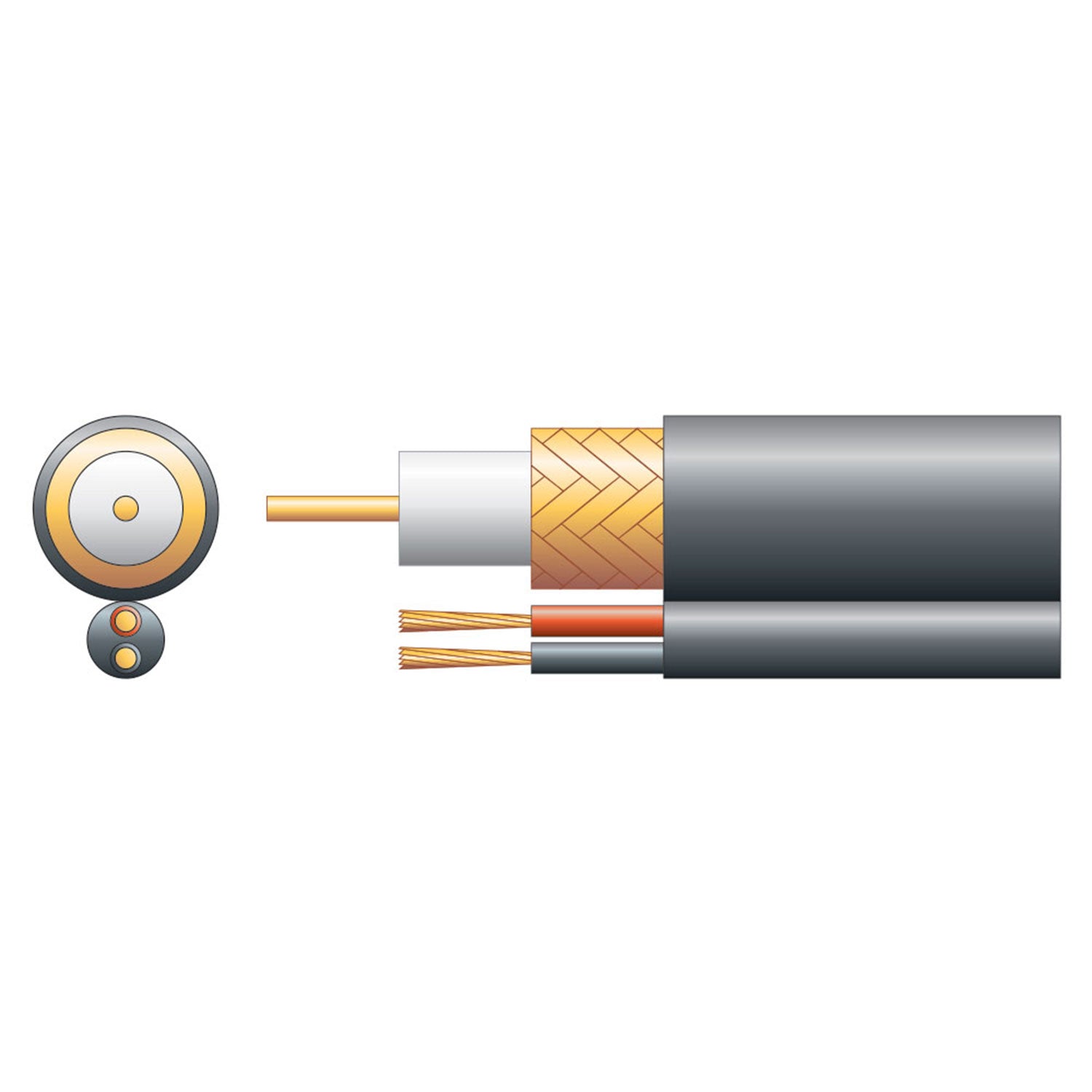 Mercury RG59B/U Foamed PE Shortgun Cable with CCA Braid - 100m Black - view 2