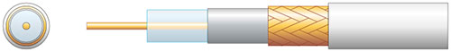 Mercury Eco RG6 Air Spaced PE Coaxial Cable with CCA Braid - 100m White
