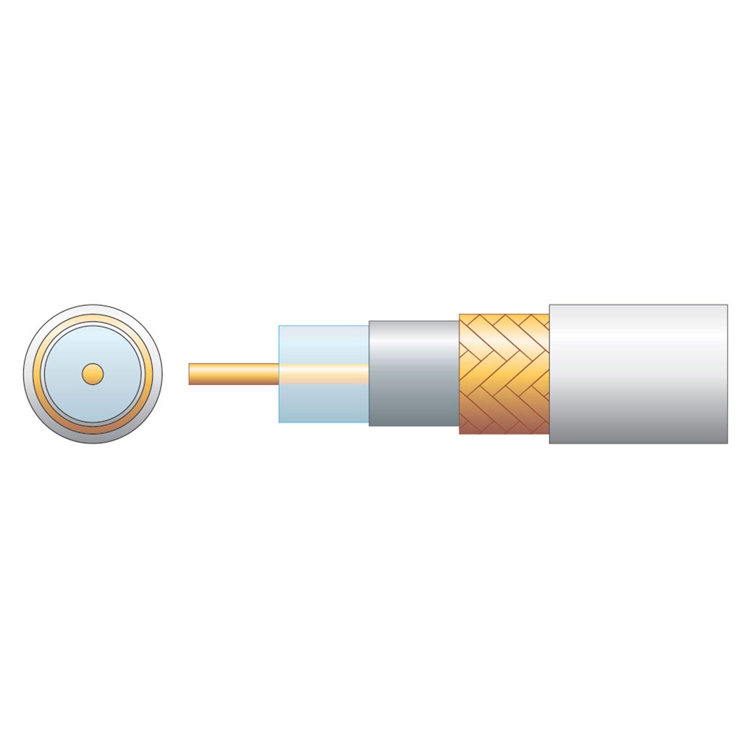 Mercury Eco RG6 Air Spaced PE Coaxial Cable with CCA Braid - 100m White - view 2