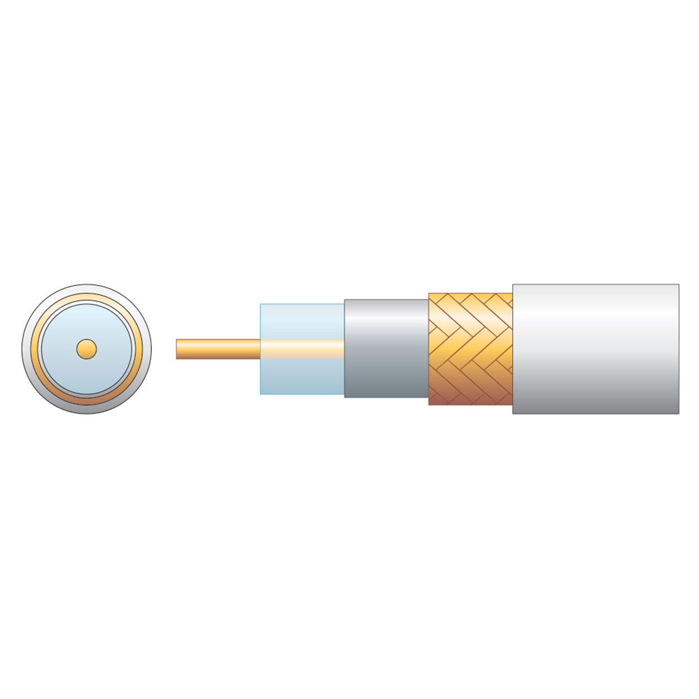 Mercury Eco RG6 Air Spaced PE Coaxial Cable with CCA Braid - 100m White - view 2