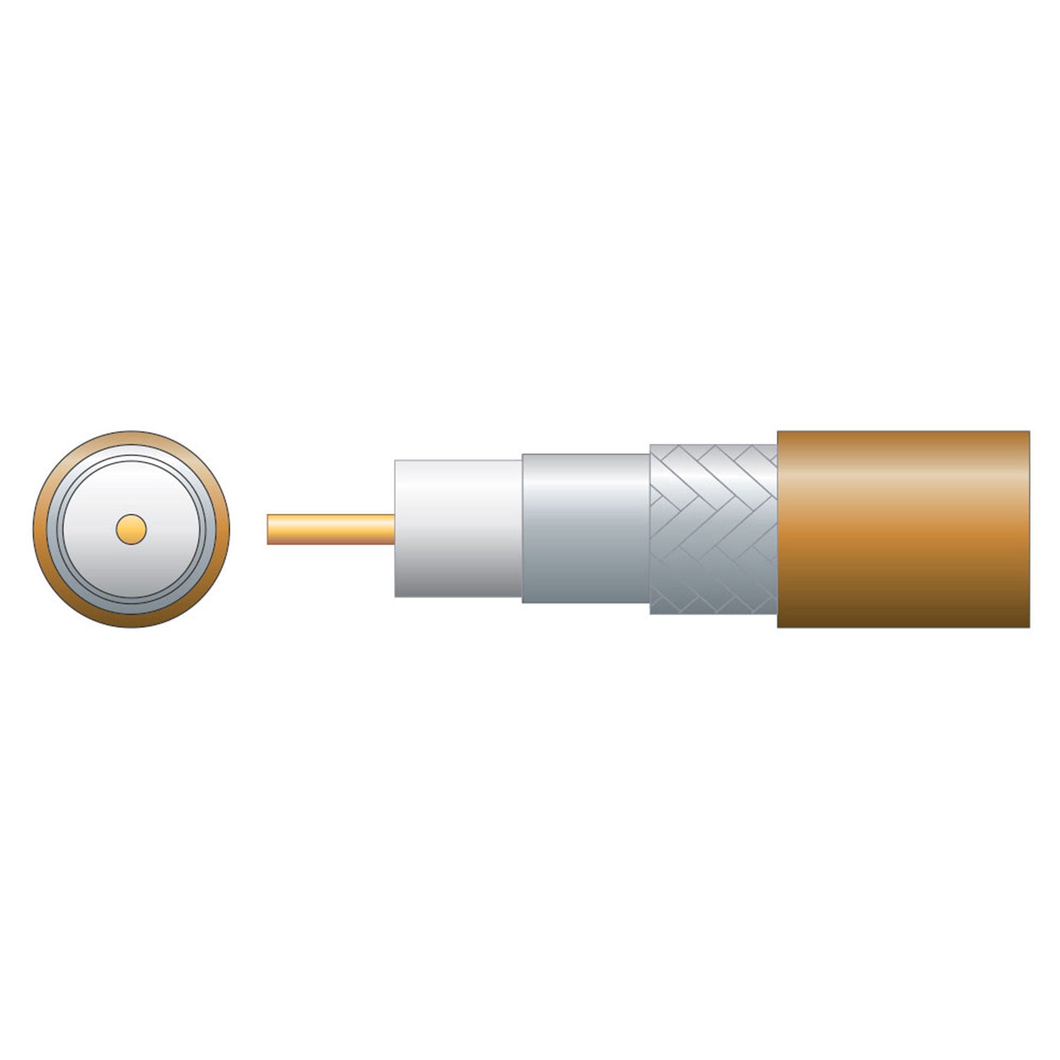 Mercury Eco RG6 Foamed PE Coaxial Cable with Aluminum Braid - 100m Brown - view 2