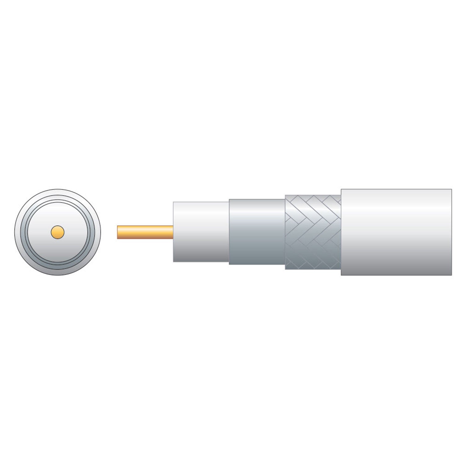Mercury Eco RG6 Foamed PE Coaxial Cable with Aluminum Braid - 100m White - view 2