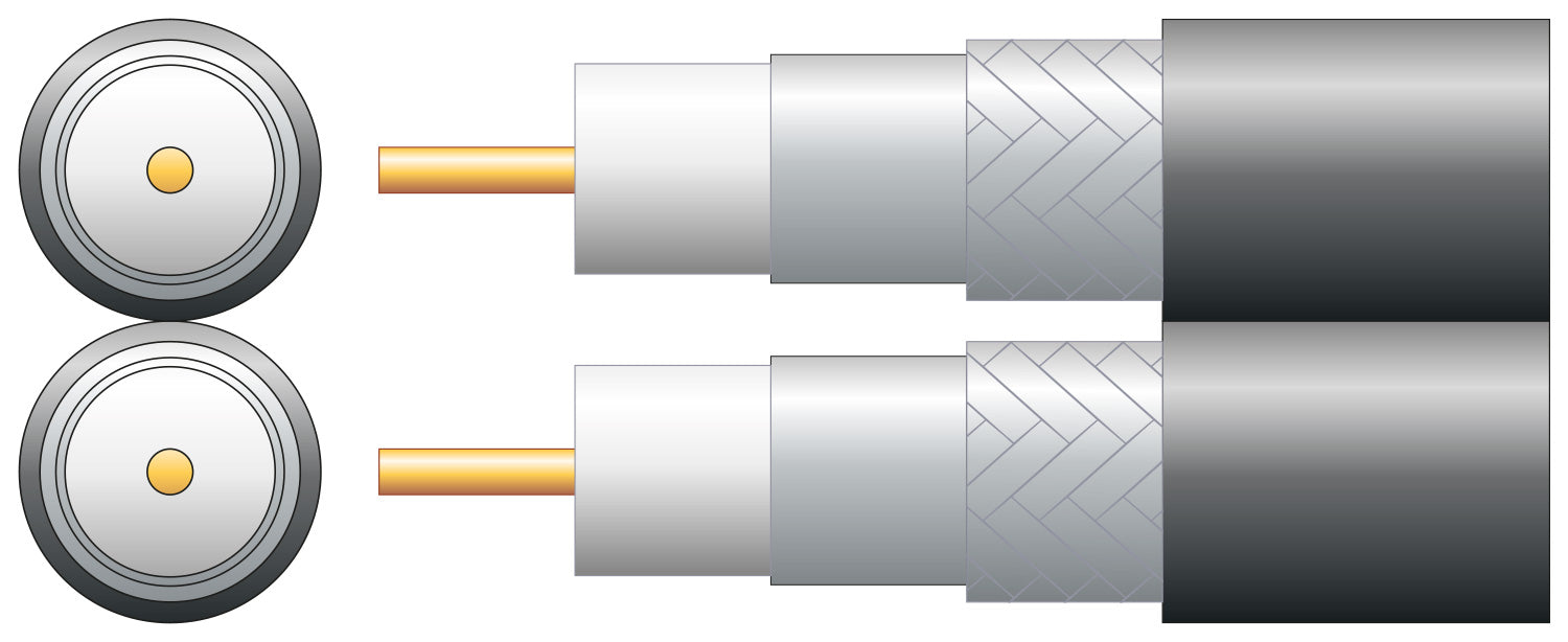 Mercury Eco Twin RG6 Foamed PE Coaxial Cable with Al Braid - 100m Black - view 2