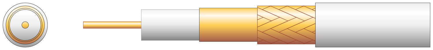Mercury 100U Foamed PE Coaxial Cable with CCA Braid - 100m White