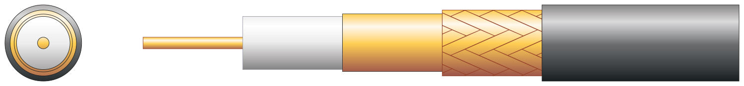 Mercury 100U Foamed PE Coaxial Cable with CCA Braid - 100m Black