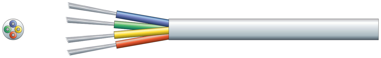 Mercury 4 Core Alarm Cable TCCA Conductor White 100m