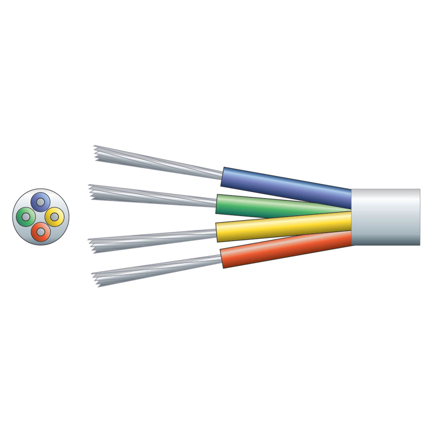 Mercury 4 Core Alarm Cable TCCA Conductor White 100m - view 2