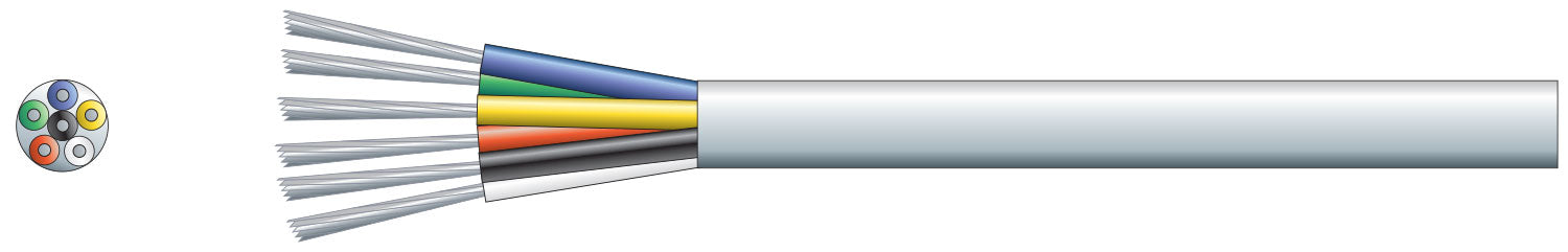Mercury 6 Core Alarm Cable TCCA Conductor White 100m