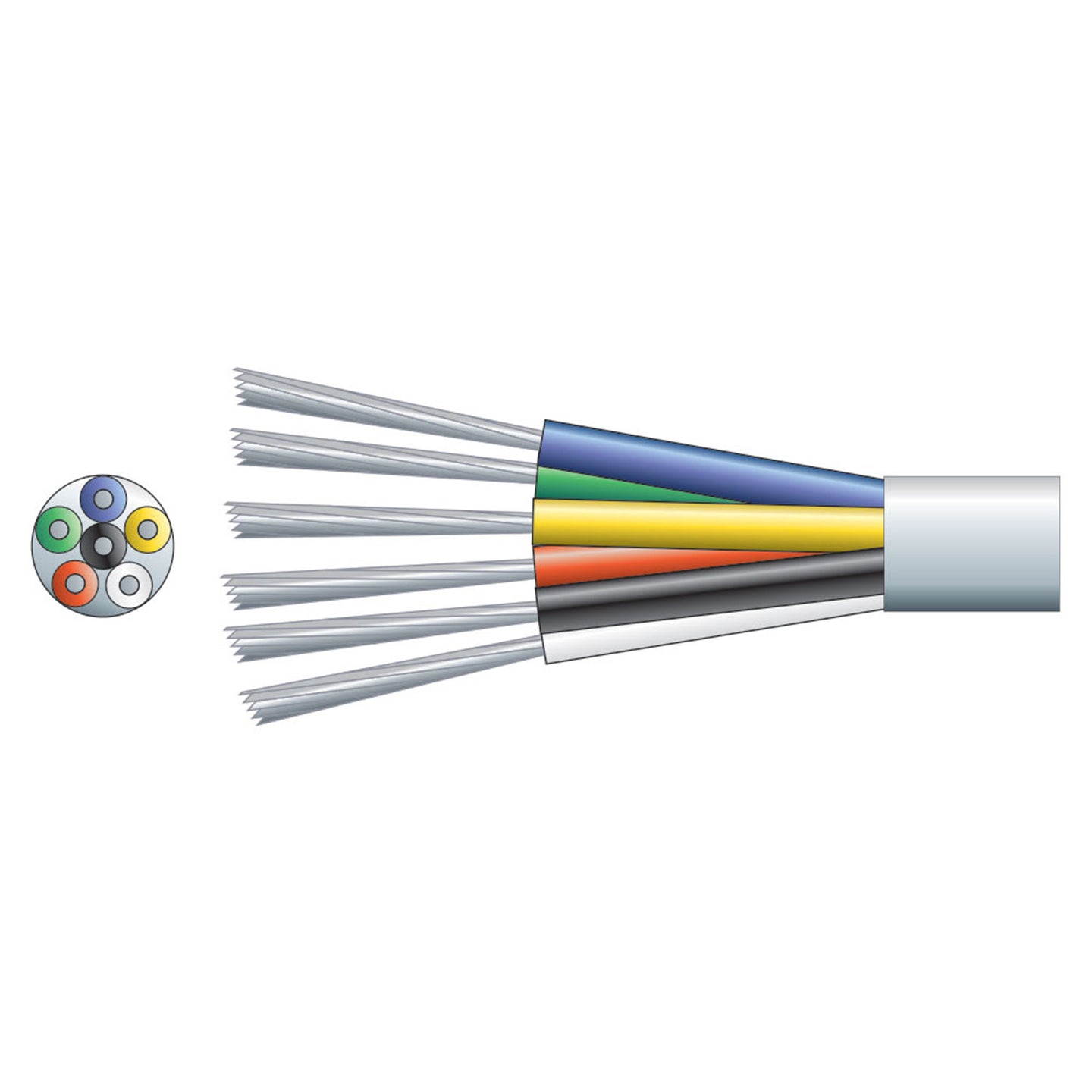 Mercury 6 Core Alarm Cable TCCA Conductor White 100m - view 2