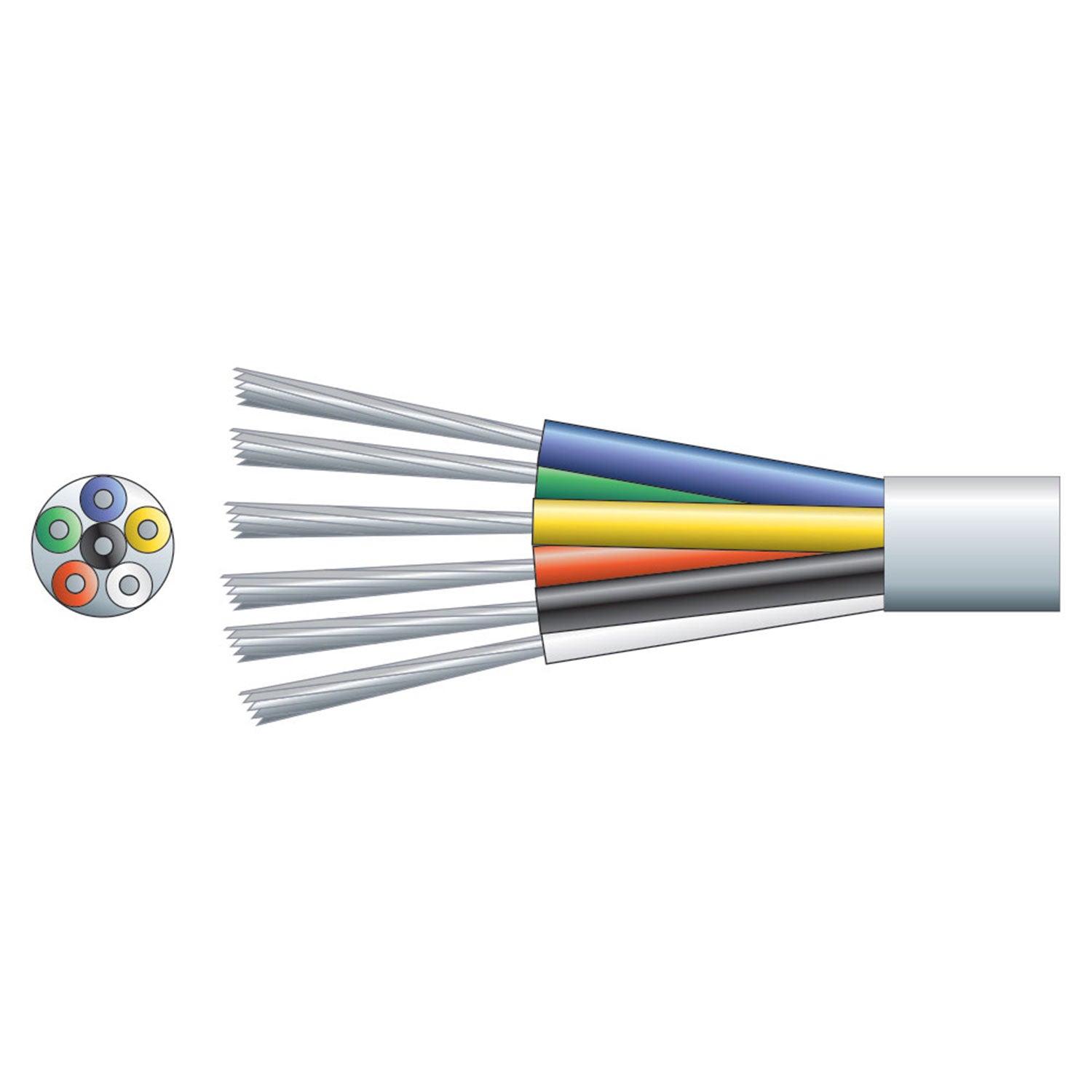 Mercury 6 Core Alarm Cable TCCA Conductor White 100m - view 2
