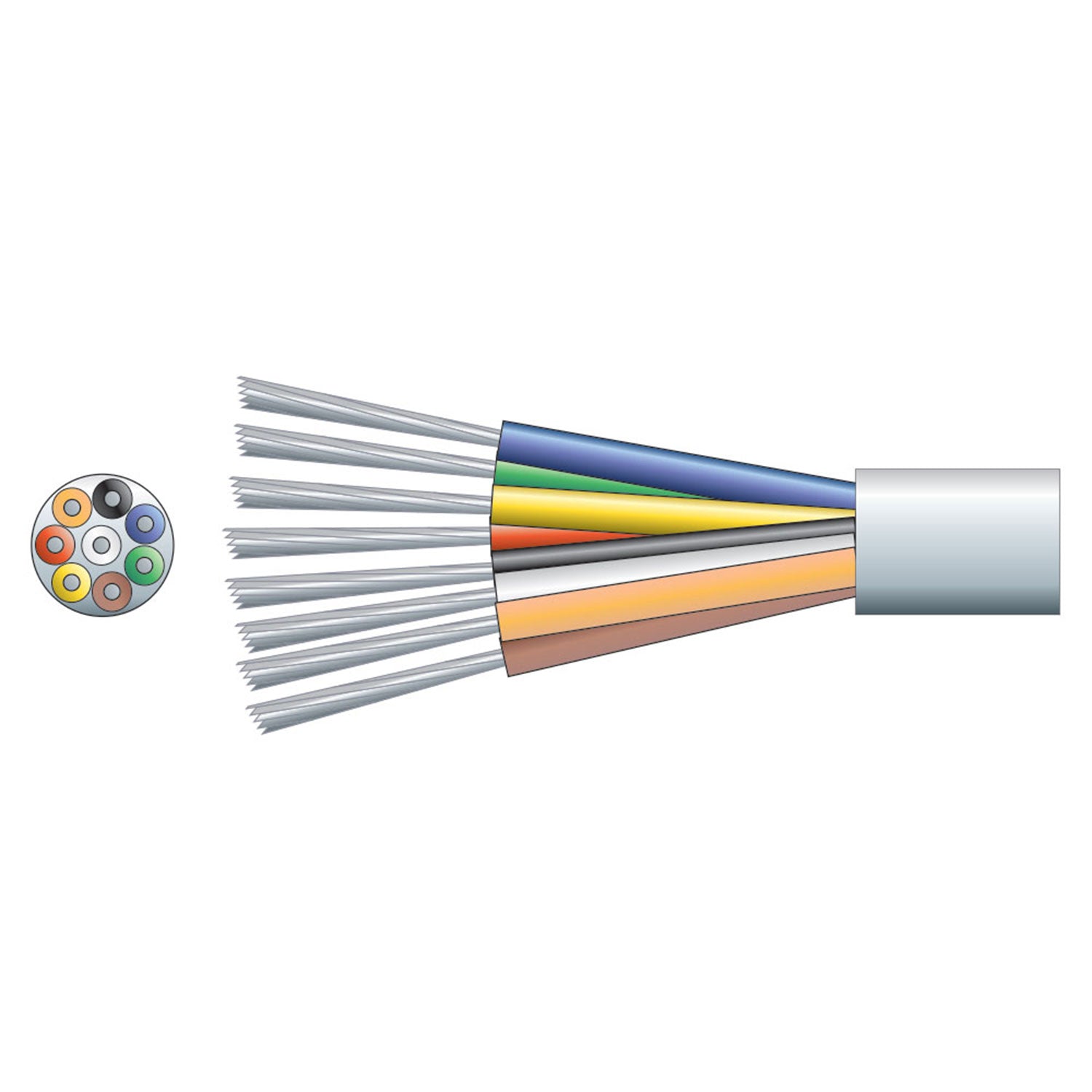 Mercury 8 Core Alarm Cable TCCA Conductor White 100m - view 2
