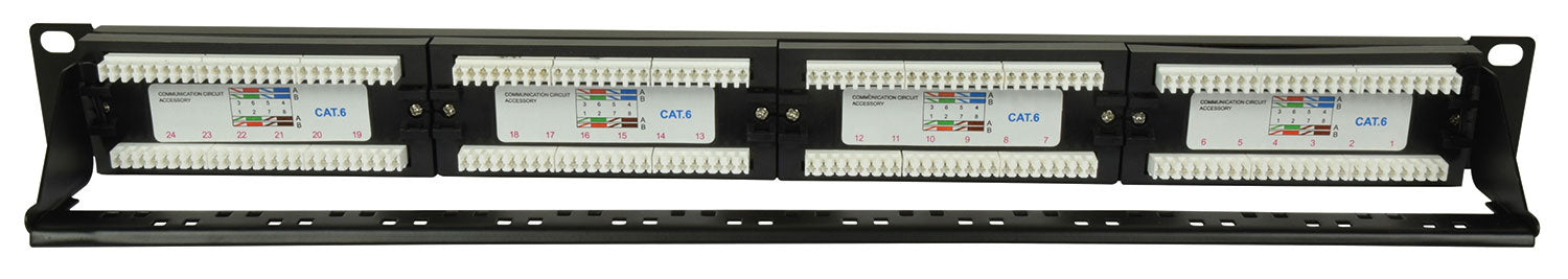 Adastra 24-Port CAT6 IDC Patch Panel 1U + Cable Management - view 2