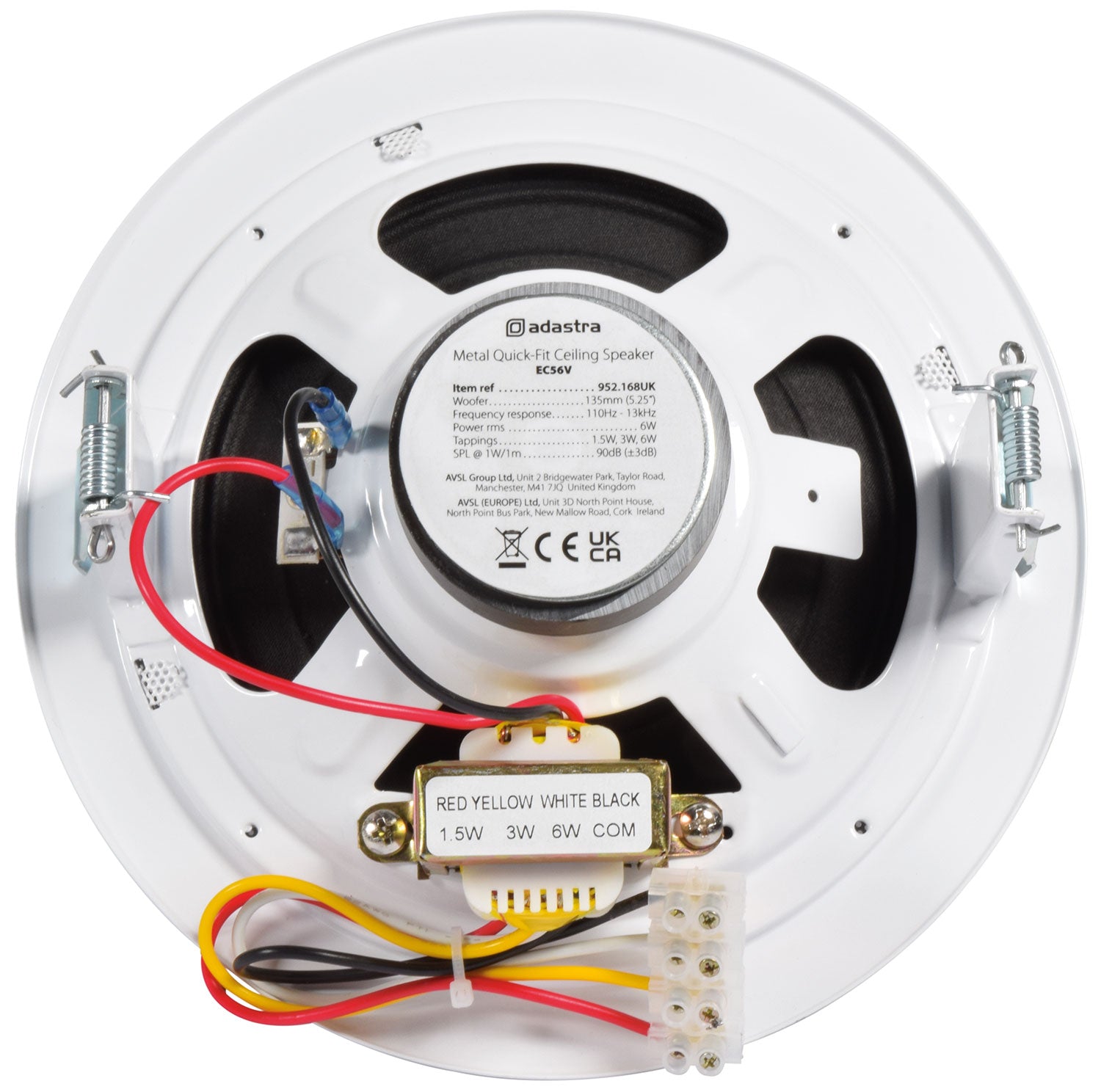 Adastra Metal Quick Fit 100V Ceiling Speaker 5.25in 6W white - view 3