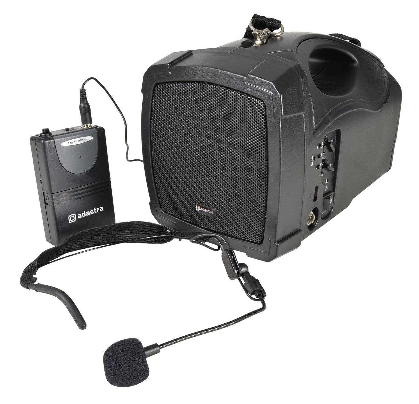 Adastra H25B Handheld PA with Neckband Mic, USB, FM & Bluetooth