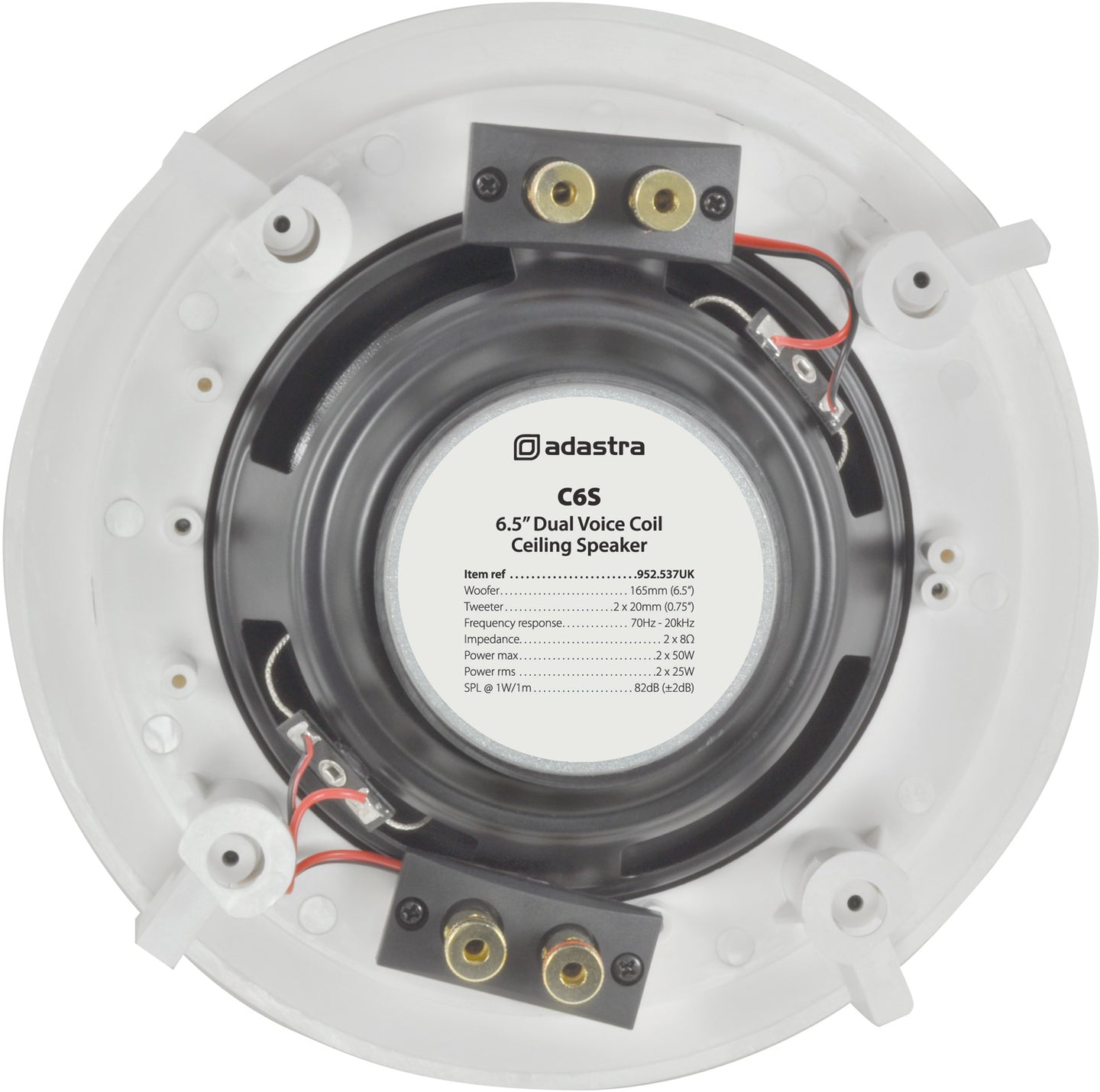 Adastra 6.5" Dual voice coil ceiling speaker with dual tweeters - view 2