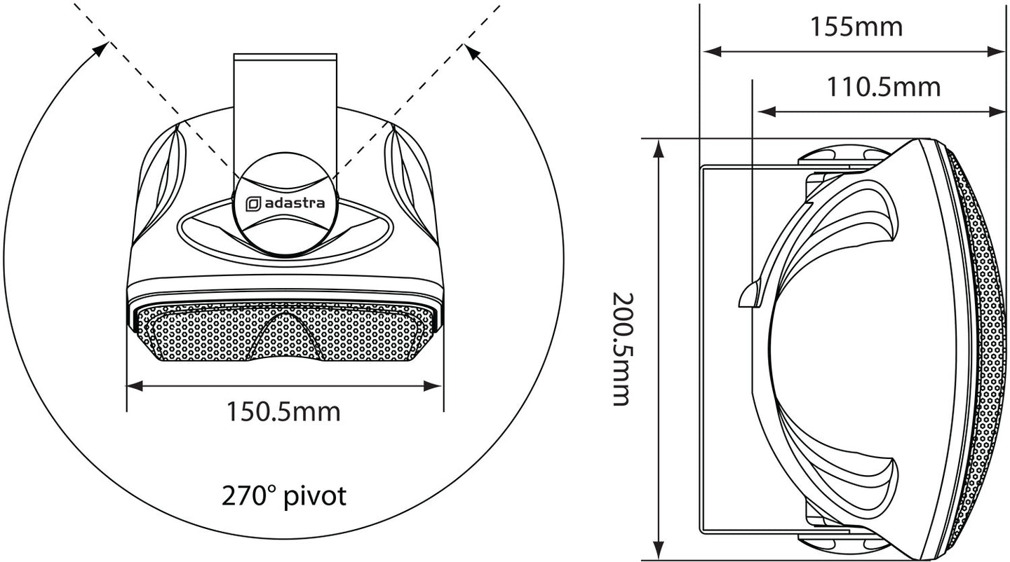 Adastra FC4V-W compact 100V background speaker 3.5in, white - view 2
