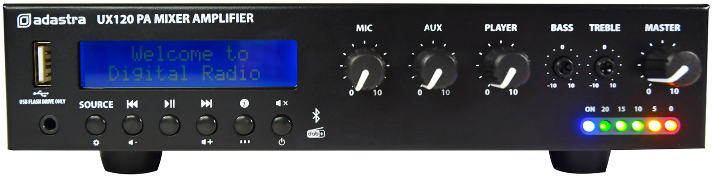 Adastra UX120 Compact 100V Mixer-Amplifier 120W - view 4
