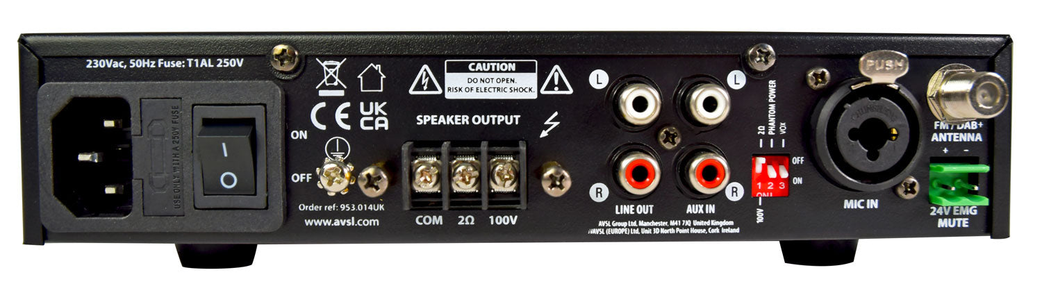 Adastra UX120 Compact 100V Mixer-Amplifier 120W - view 2
