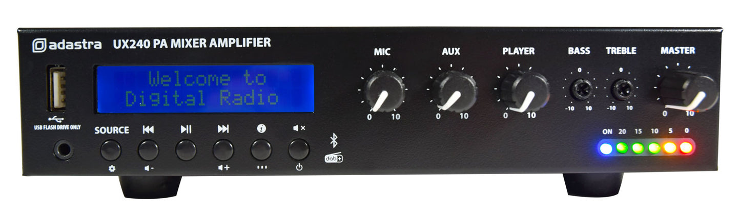 Adastra UX240 Compact 100V Mixer-Amplifier 240W - view 3