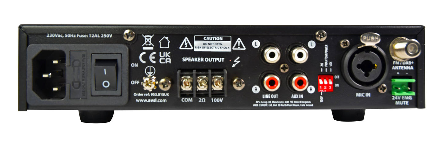 Adastra UX240 Compact 100V Mixer-Amplifier 240W - view 2