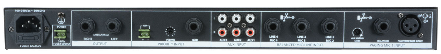 Adastra ML432 4mic+3aux rack mixer 1U - view 7