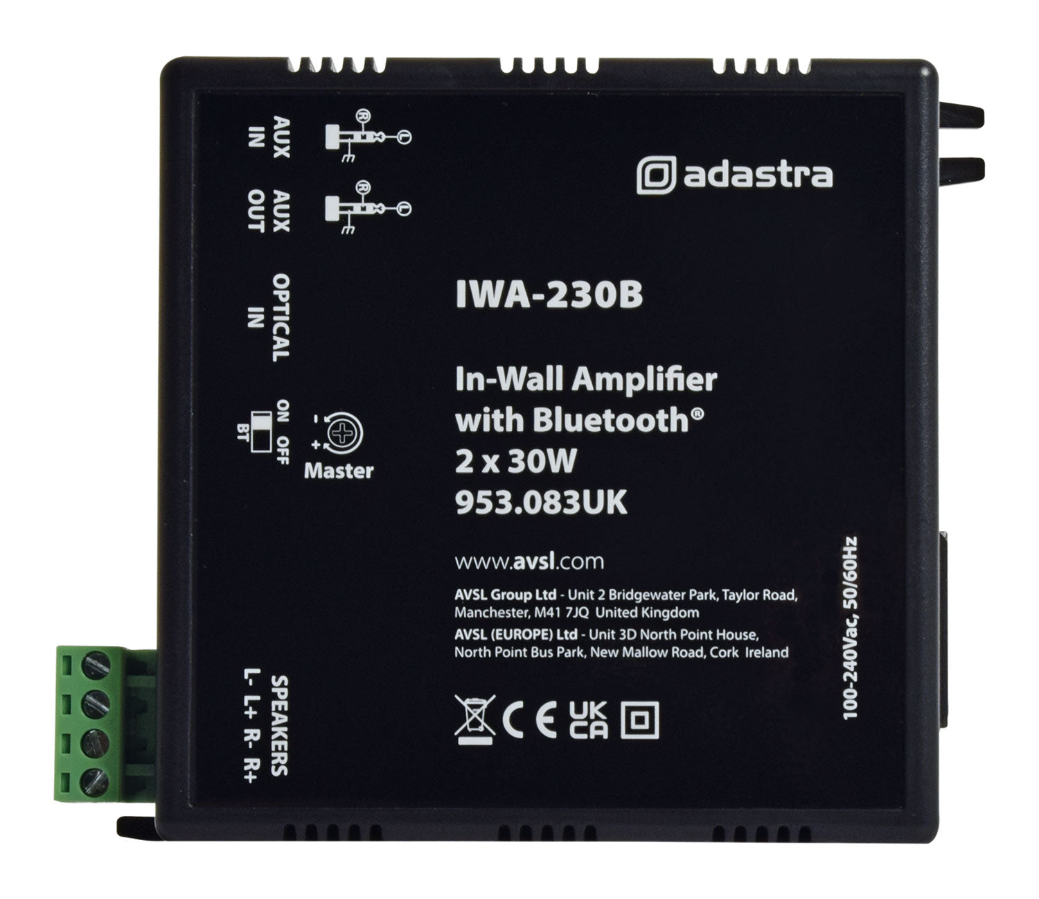 Adastra IWA230B In-wall Amplifier with Bluetooth 2 x 30W - view 5