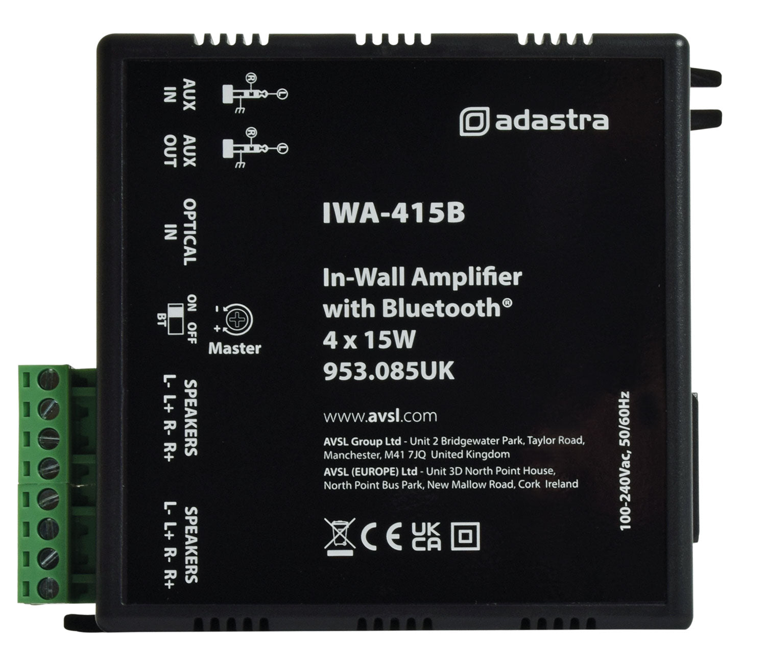 Adastra IWA415B In-wall Amplifier with Bluetooth 4 x 15W - view 2