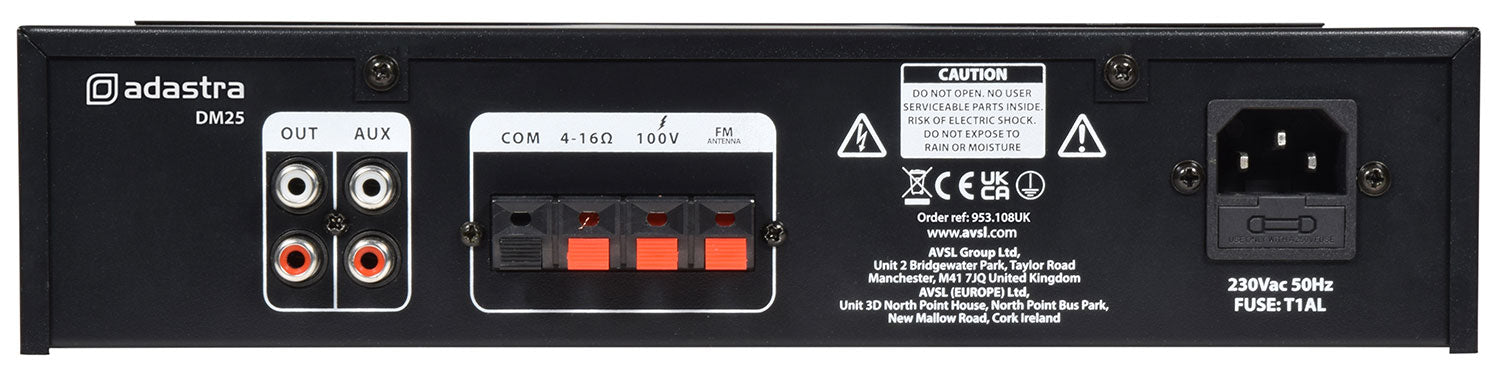 Adastra DM25 Digital 100V Mixer-Amp 25W - view 3