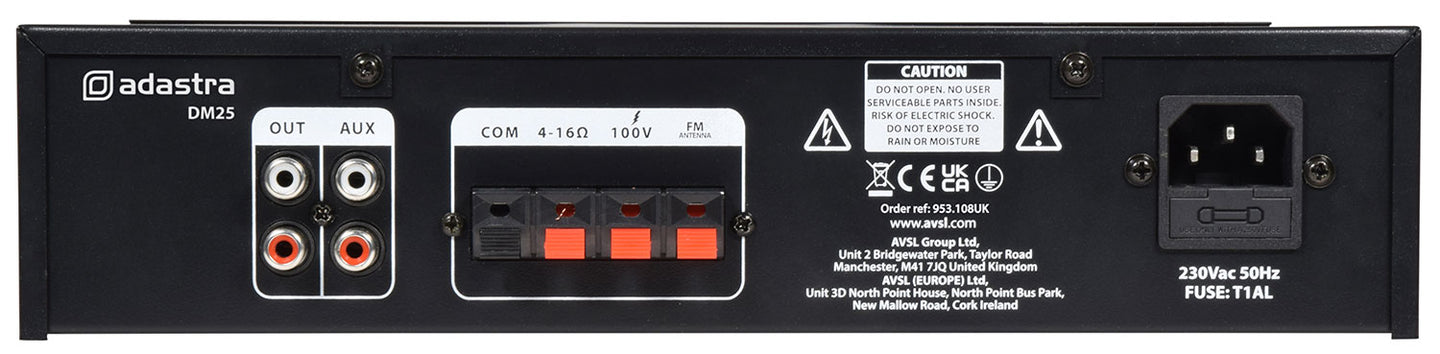 Adastra DM25 Digital 100V Mixer-Amp 25W - view 3
