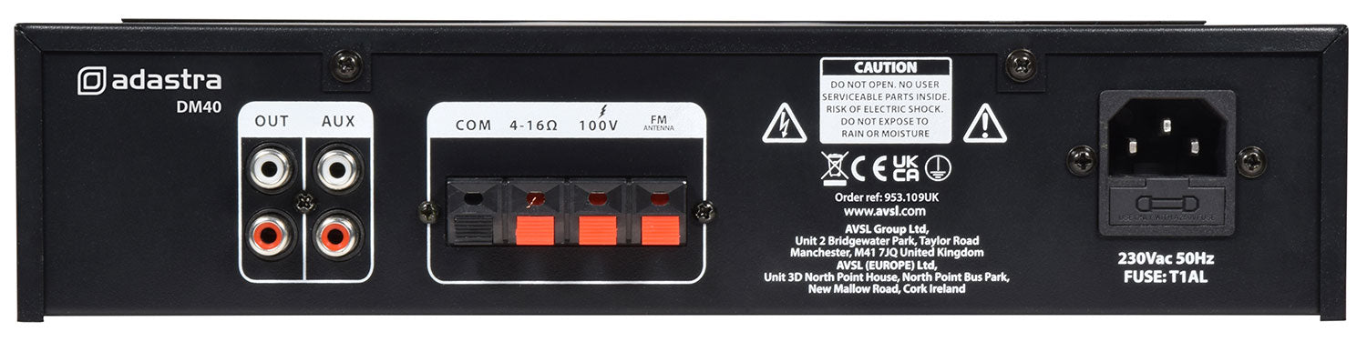 Adastra DM40 Digital 100V Mixer-Amp 40W - view 6